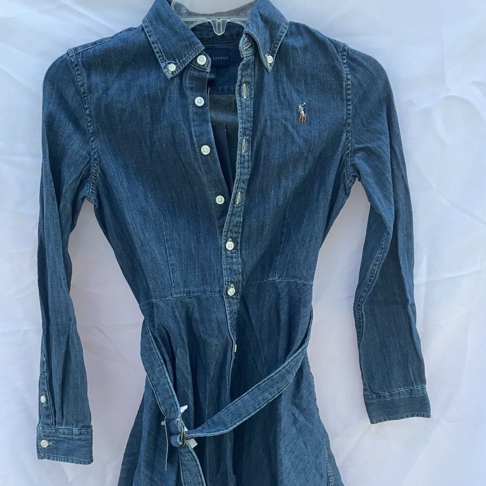 NWT Girls Ralph Lauren Blue Label Denim Dress